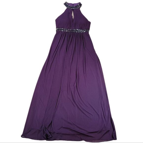 🔹️Cache Eggplant Beaded Ruched Formal Dress Size 4 - Picture 5 of 12
